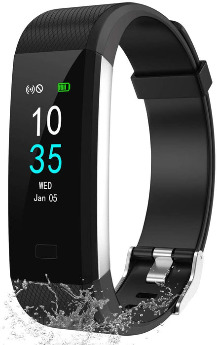 Fitness Armband Schrittzähler, Fitness Tracker mit Herzfrequenzmesser Blutdruckmessung Pulsuhr Kalorienzähler, IP68 Wasserdichter Smartwatch Fitness