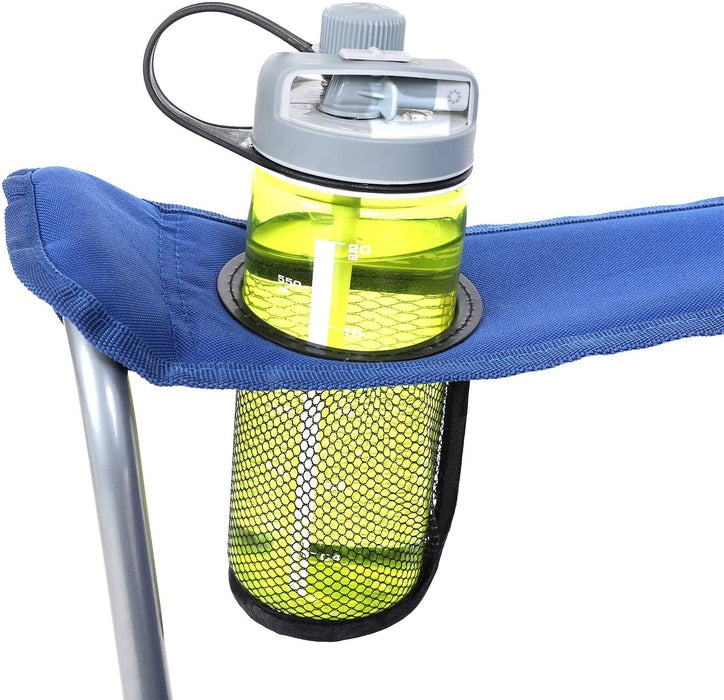 Campingstuhl, 2er-Set, klappbar, komfortabel, Klappstuhl mit robustem Gestell, bis 150 kg belastbar, mit Flaschenhalter, Outdoor Stuhl
