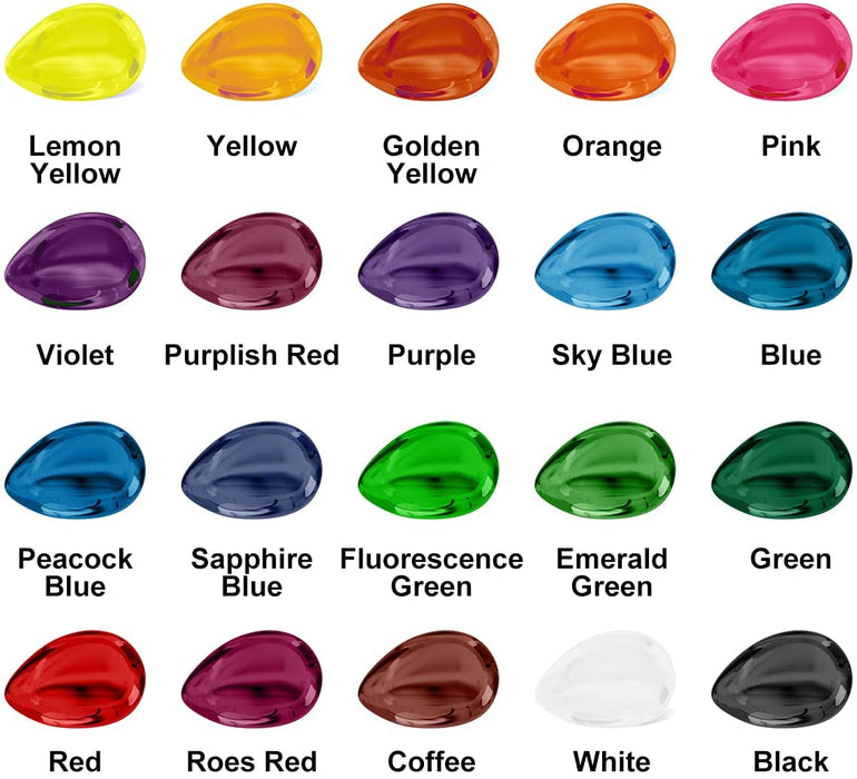 Epoxidharz Farbe, UV resin Farbe 20 Farben Flüssiger transparenter Harz Farbstoff für DIY Schmuckherstellung - Konzentriertes Kunstharz Farbe Pigment