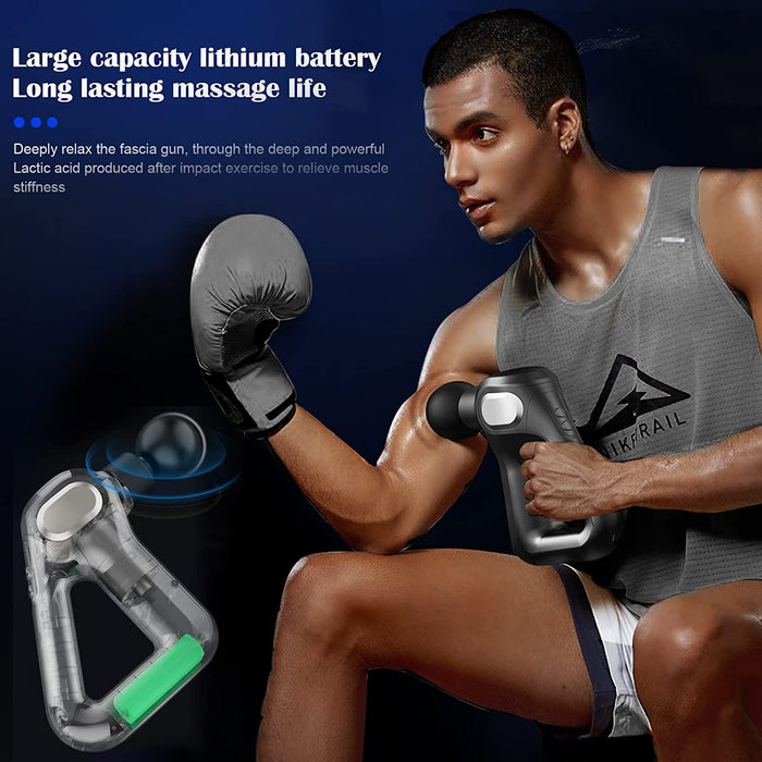 Massagepistole, HyAdierTech Massage Gun Muskelmassagegerät mit 12 Geschwindigkeitsstufen und 8 Massageköpfen, Leichtes Tragbares Körpermassagegerät