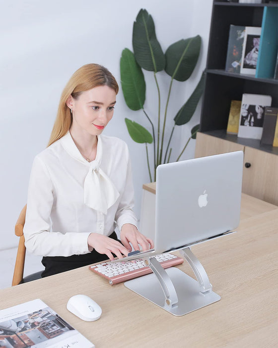 Laptop Ständer, Ergonomisch Notebook Ständer, Einstellbar Laptop Halterung Höhenverstellbar, Kompatibel für MacBook Pro/ Air, Dell, HP, Samsung