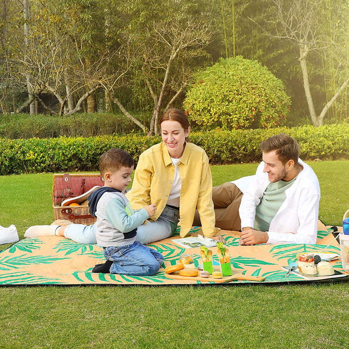Picknickdecke, 200 x 150 cm große Stranddecke, Campingdecke, wasserdichte Unterseite, maschinenwaschbar, faltbar, für Garten, Park, Strand, Camping
