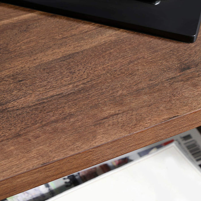 Standregal, Bücherregal, 4 Ebenen Leiterregal, stabiles Metallgestell, einfache Montage, für Wohnzimmer, Schlafzimmer, Küche, haselnussbraun-schwarz