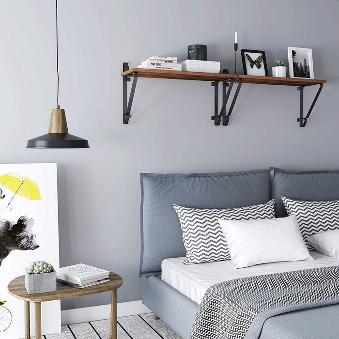 Wandregale, 2er Set, große Schweberegale, stabile Hängeregale, Wandboards für Wohnzimmer, Schlafzimmer Flur 60 x 20 x 33 cm (L x B x H)