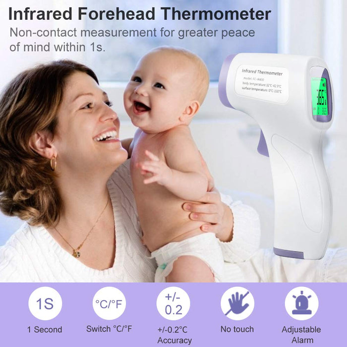 Digitales Infrarot-Stirnthermometer Berührungslose hochpräzise Temperaturmessung， mit sofortiger Ablesung für Babys und Erwachsene