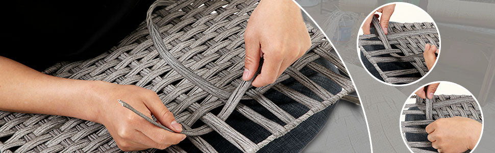 Wäschekorb handgeflochten, 90 L, Wäschesammler aus synthetischem Rattan, mit Deckel und Griffen, faltbar, Wäschesack herausnehmbar, grau