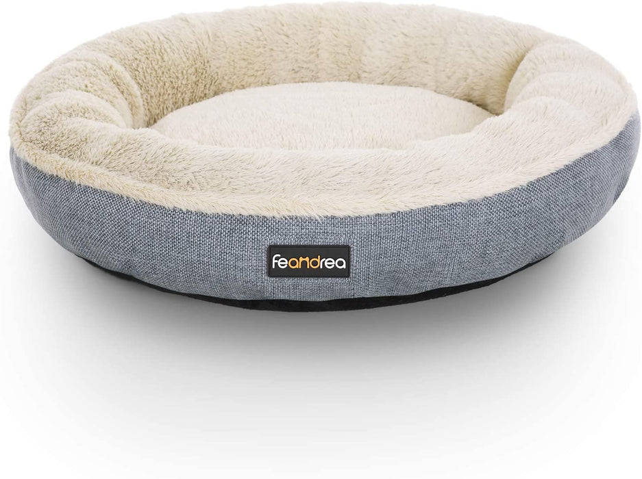 Hundebett, Hundekorb, Katzenbett, Donut, rund, Ø 55 cm, grau