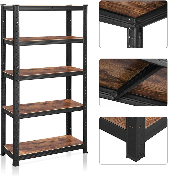 Standregale, 2er Set, Bücherregale, Lagerregale, 5 Ablagen, Küchenregale, Regale, 150 x 75 x 30 cm, bis 400 kg belastbar, verstellbare Ablagen