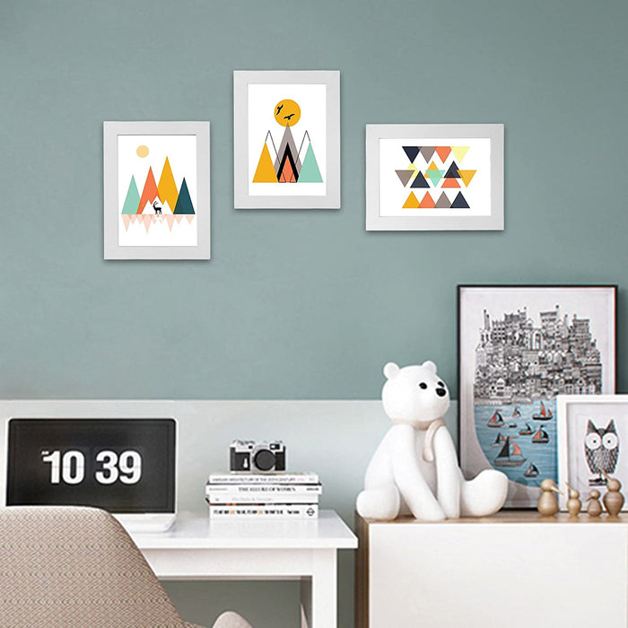 Bilderrahmen im 3er-Set, 13 x 18 cm Bilderrahmen Collage, Fotorahmen mit Glasscheibe, Rahmenbreite 2cm, MDF Weiß