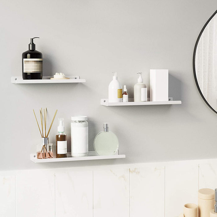 Wandregale aus Metall, 3er Set, Schweberegale, Industrie-Design, Wandboards, für Dekos, Bilderrahmen, mit 6 Schrauben zur Befestigung der Regale