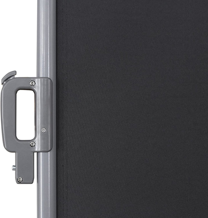 Seitenmarkise, ausziehbar, 160 x 350 cm, Sichtschutz, Sonnenschutz, Blickdicht, Seitenrollo, für Balkon, Terrasse, Garten, anthrazit