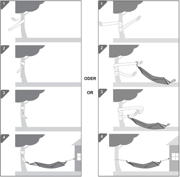 Hängematte, für 2 Personen, 210 x 150 cm, bis 300 kg belastbar, für Terrasse, Balkon, Garten, Outdoor, mit Transportbeutel, Befestigungsgurte, Beige