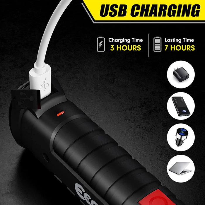 LED Arbeitsleuchte COB LED Werkstattlampe Inspektionsleuchten mit Haken und Magnethalter, LED Campinglampe für Auto Reparatur Werkstatt Garage Camping