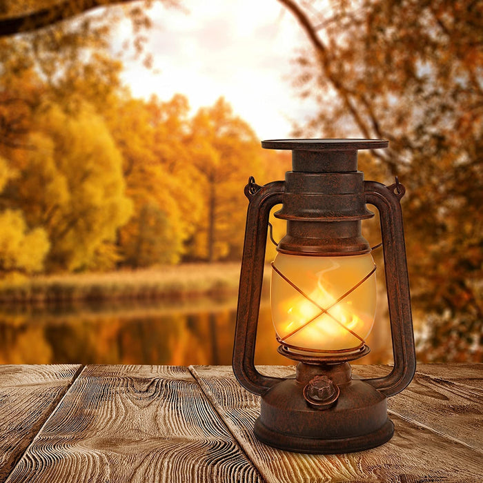 Led Vintage Solar Laterne Solar-LED-Sturmlampe Warmweiß Ultra Helle Solarlaterne Für außen Retro Design Led Laterne Outdoor Mit Flammen-Effekt