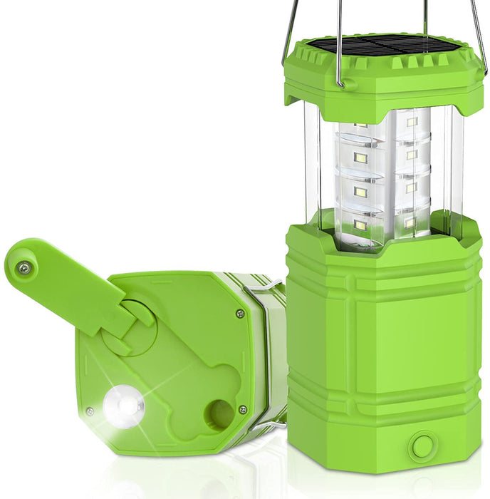 LED Campinglampe Solar, Wasserdicht LED Camping Laterne, Notfallleuchte mit Handkurbel, Eingebaute 3000mAh Akku für Wandern, Angeln, SOS, Ausfälle