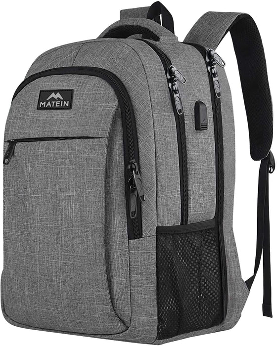 Laptop Rucksack, 17,3 Zoll Anti Diebstahl Tasche Herren Arbeit Rucksack Wasserfeste College Schulrucksack mit USB Ladeanschluss für Männer, Frauen