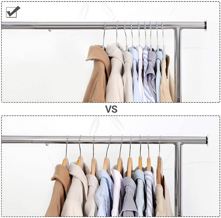 Kleiderbügel, 20 Stück, Anzugbügel aus Kunststoff, gut belastbar, S-Form-Öffnung, rutschfest, Dicke 0,5 cm, platzsparend, um 360° drehbarer Haken