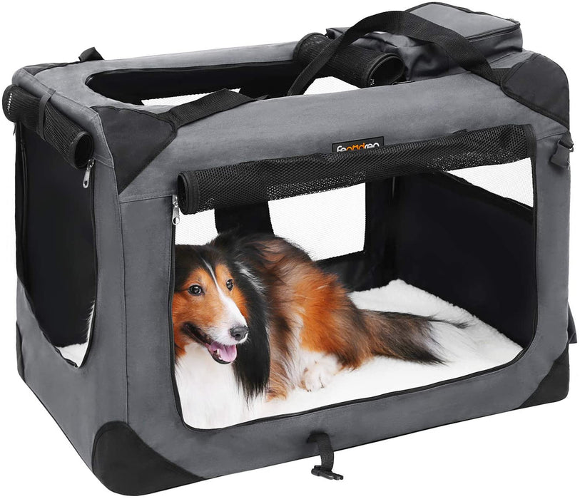Hundebox, Hundetasche, faltbar, 70 x 52 x 52 cm, grau