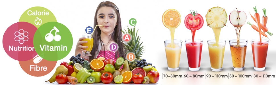 Entsafter Slow Juicer, Sunmaki Gemüse und Obst Profi Entsafter mit langsam, Kaltpress-Entsafter mit leisem Motor und Rückwärtsfunktion