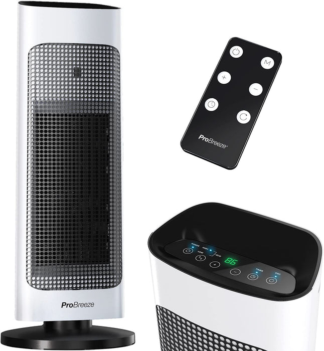 Keramik Heizlüfter und 7 Heizstufen - Heizstrahler elektrisch 2000W mit Überhitzungsschutz und 24h Timer - energiesparender ECO Modus, 80° Oszillation