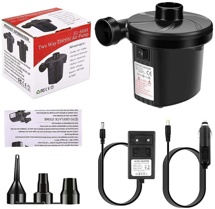 Elektrische Luftpumpe Luftmatratze Elektropumpe 2 in 1 Inflate und Deflate für Bett Pools Boote Floß Luftmatratzen aufblasbares Spielzeug