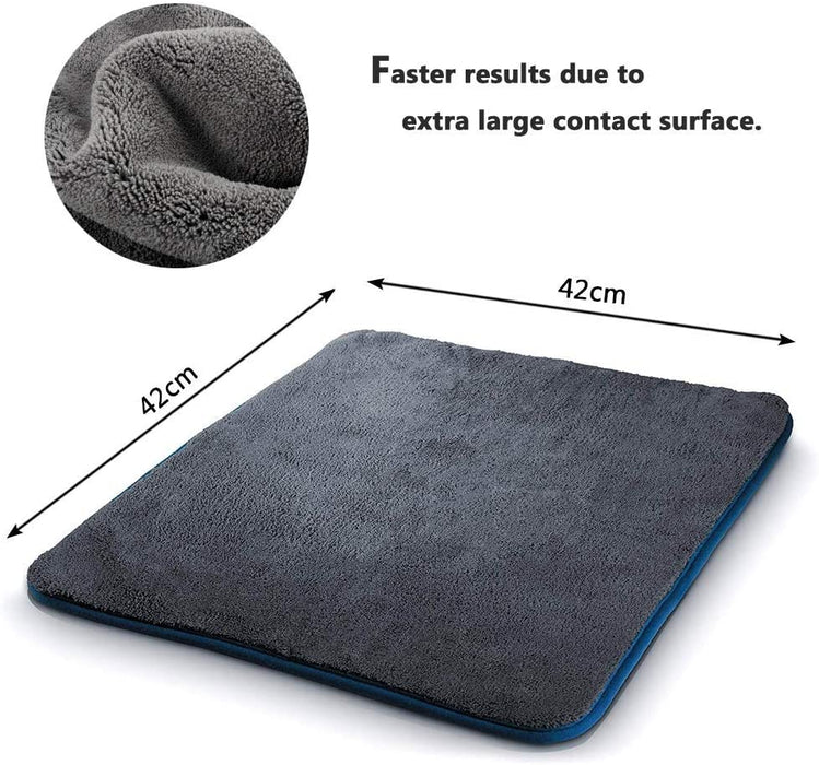 3X Mikrofasertücher zur professionellen Autopflege - Auto Tücher ultraweich für Perfekte Auto Lackpflege, Poliertuch, Trockentuch - 42x42cm