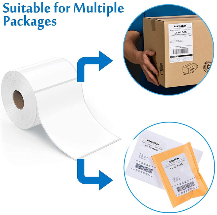 4x6 Thermal Direct Shipping Etikett,1000 Stk 4x6 selbstklebendes Thermo-Versandetikettenpapier, geeignet für Expressunternehmen, Rollenetiketten 1000