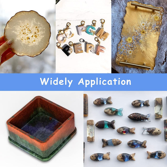 Epoxidharz, transparent, ungiftig, 385 g/360 ml, 1: 1 Verhältnis aus kristallinem Gießharz, für Holz, künstlerische Kreationen, Restauration