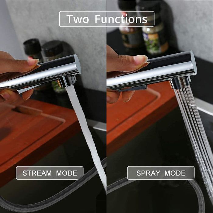Wasserhahn Küche/Bad Ausziehbar, küchenarmatur mit Brause, Spültischarmatur mit herausziehbarer Dual-Spülbrause, Armatur Bad 120° Schwenkbar Warm Kalt