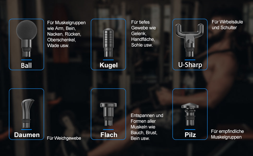 Massagepistole, Muskel Massagepistole für Sportler, Schlagzeug Massagegerät gegen Muskelkater und Schmerzlinderung
