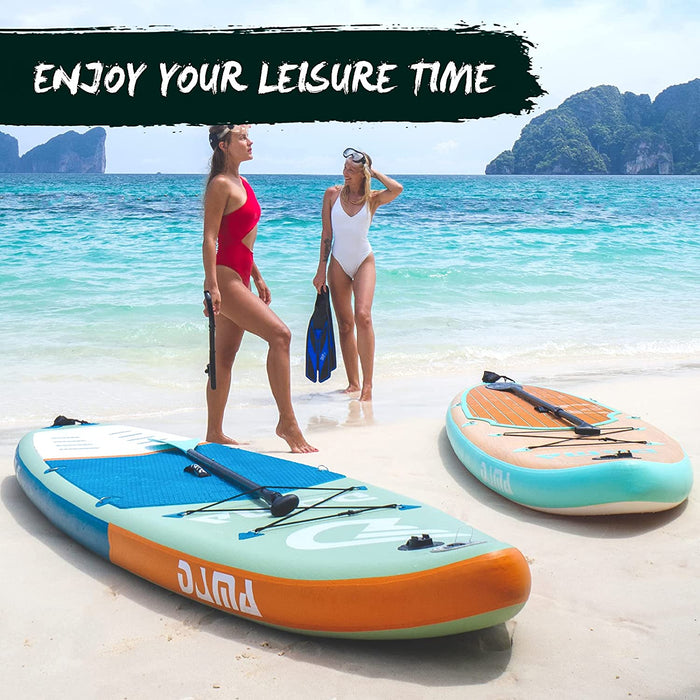 Aufblasbares Stand up Paddle Board (11'*33''*6'), schwimmendes 4er Kajak Paddel, Drop Stitch PVC, reisendes Board, Handpumpe, Leine, Schultergurt