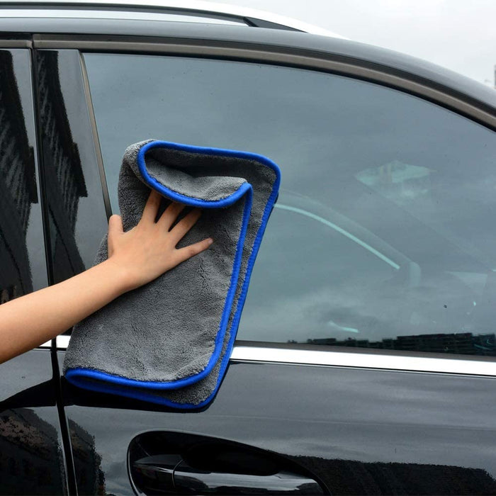 3X Mikrofasertücher zur professionellen Autopflege - Auto Tücher ultraweich für Perfekte Auto Lackpflege, Poliertuch, Trockentuch - 42x42cm