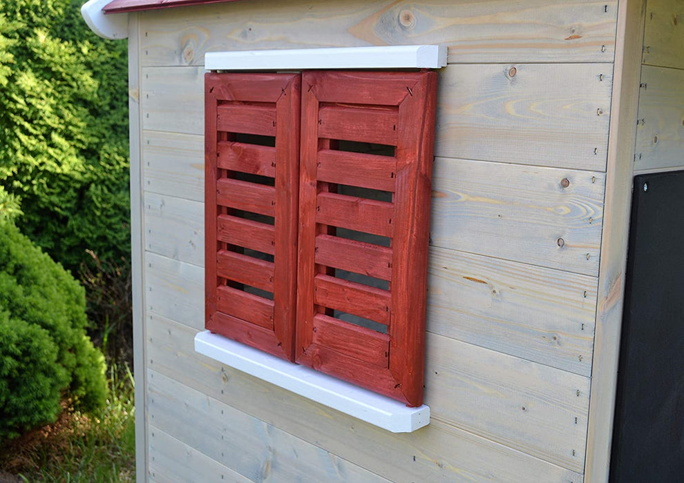 Spielhaus Garten Holz | Spielhaus Kinder Holz | Spielturm mit Rutsche und Baby Schaukel | Klettergerüst Outdoor Spielplatz für Garten