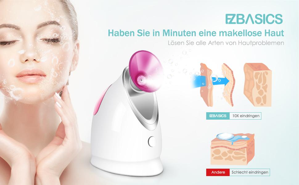 Gesichtsdampfer Gesichtssauna - EZBASICS Nano Ionic Gesichtsdampfer Warmer Nebel Gesichtsdampfer Gesicht Heim-Sauna SPA Gesichts-Befeuchter