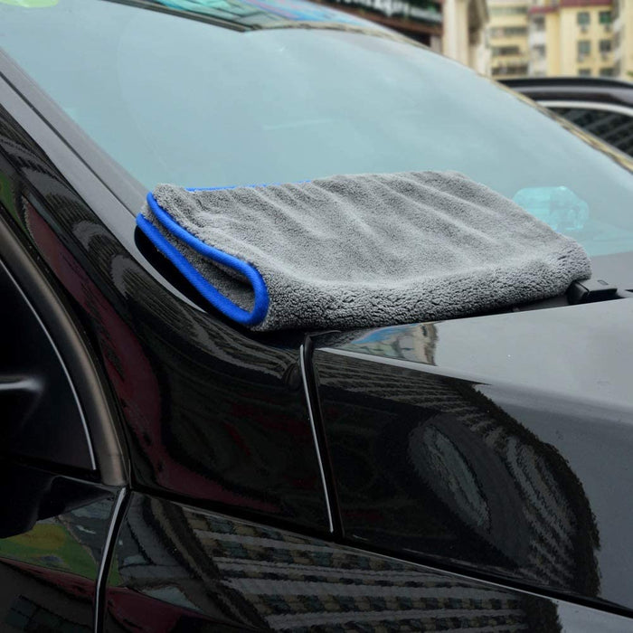 3X Mikrofasertücher zur professionellen Autopflege - Auto Tücher ultraweich für Perfekte Auto Lackpflege, Poliertuch, Trockentuch - 42x42cm