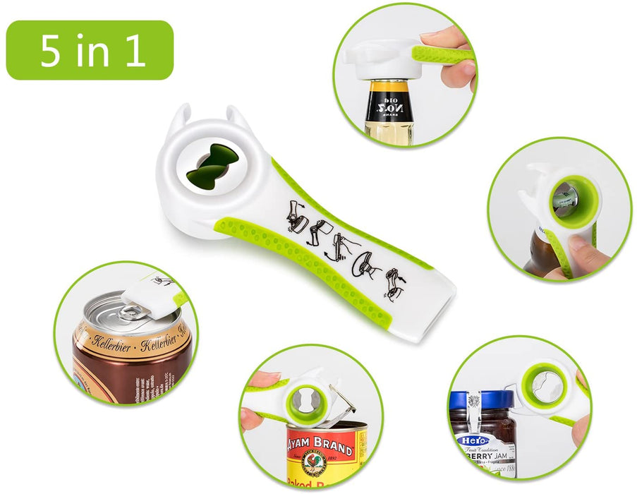 2 Stück Deckelöffner, Glasöffner, Multi-Funktions Dosenöffner und Flaschenöffner Sets für Küche Restaurant Bar Party mit Arbeitsersparnis