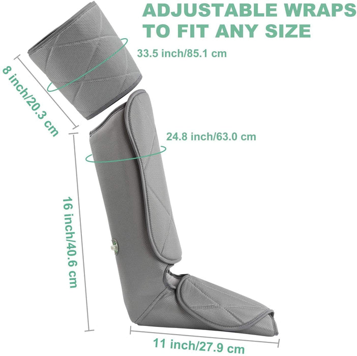 Beinmassagegerät, Luftkompression für die Zirkulation der Wadenfüße, Oberschenkelmassage, Sequentielles Stiefelgerät mit 6 Modi 4 Intensitäten