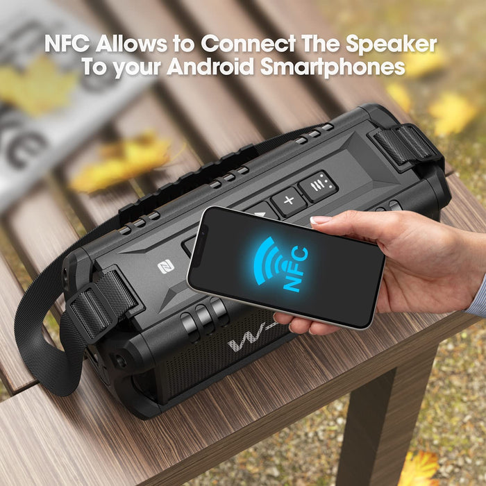 Bluetooth Lautsprecher, W-KING 30W Tragbarer Musikbox, 5000mAh Batterie, 24-Stunden Akkulaufzeit, Wasserdicht Bluetooth Speaker Box mit Bass