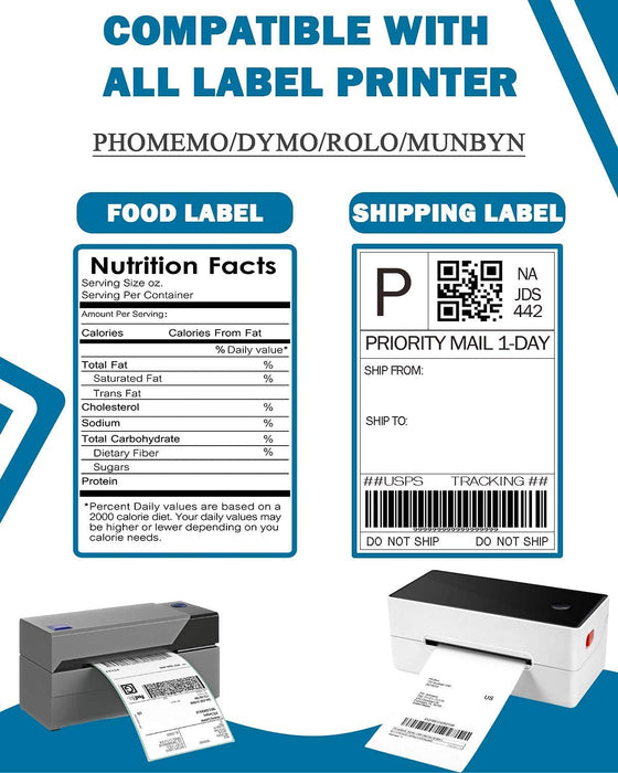 4x6 Thermal Direct Shipping Etikett,1000 Stk 4x6 selbstklebendes Thermo-Versandetikettenpapier, geeignet für Expressunternehmen, Rollenetiketten 1000