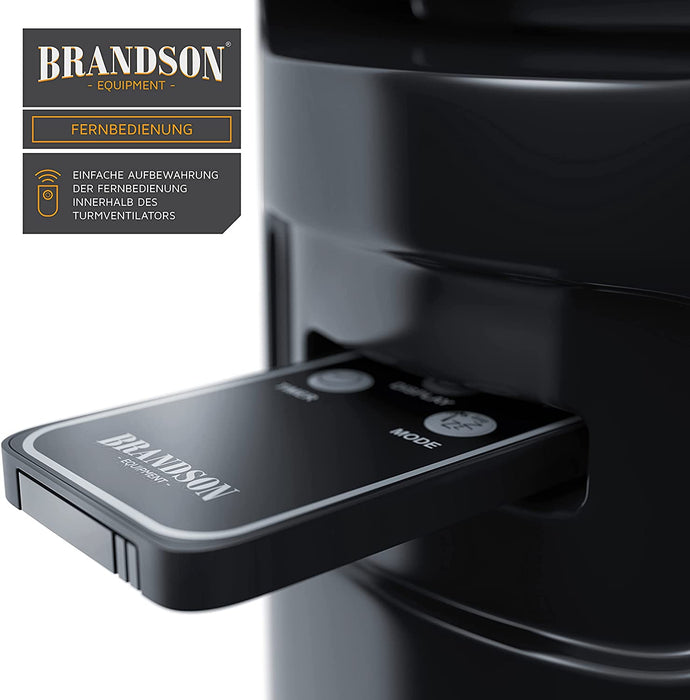 Turmventilator mit Fernbedienung 96 cm - Testsieger - mobiler Lüfter leise - Standventilator mit Oszilation - 3 Geschwindigkeiten 4 Lüftungs-Modi 