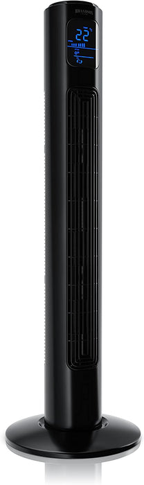 Turmventilator mit Fernbedienung 96 cm - Testsieger - mobiler Lüfter leise - Standventilator mit Oszilation - 3 Geschwindigkeiten 4 Lüftungs-Modi 