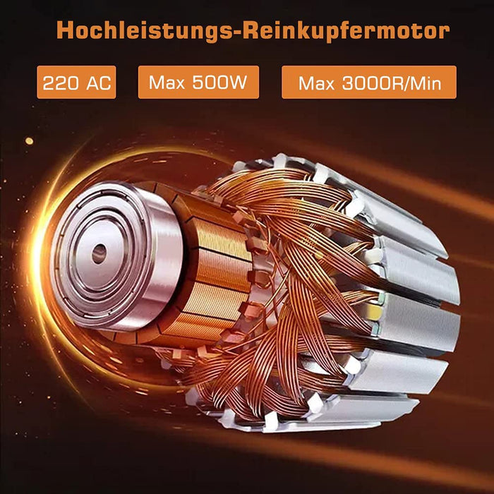 Handmixer Elektrischer, 500W Handrührgerät Edelstahl mit 5 Geschwindigkeiten plus Turbostufe, Auswurftastendesign, spülmaschinengeeignete