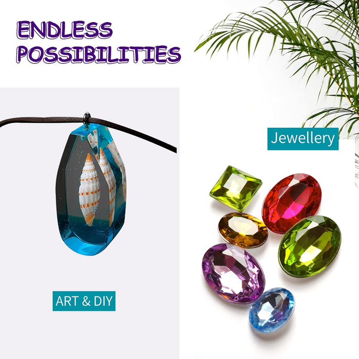 Epoxidharz 500ml/18.5oz Glasklar Epoxidharz für Guss und Beschichtung, Transparentes 1: 1 Verhältnis für Holz, Schmuckherstellung, Malerei