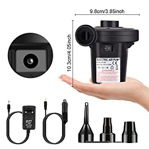 Elektrische Luftpumpe Luftmatratze Elektropumpe 2 in 1 Inflate und Deflate für Bett Pools Boote Floß Luftmatratzen aufblasbares Spielzeug