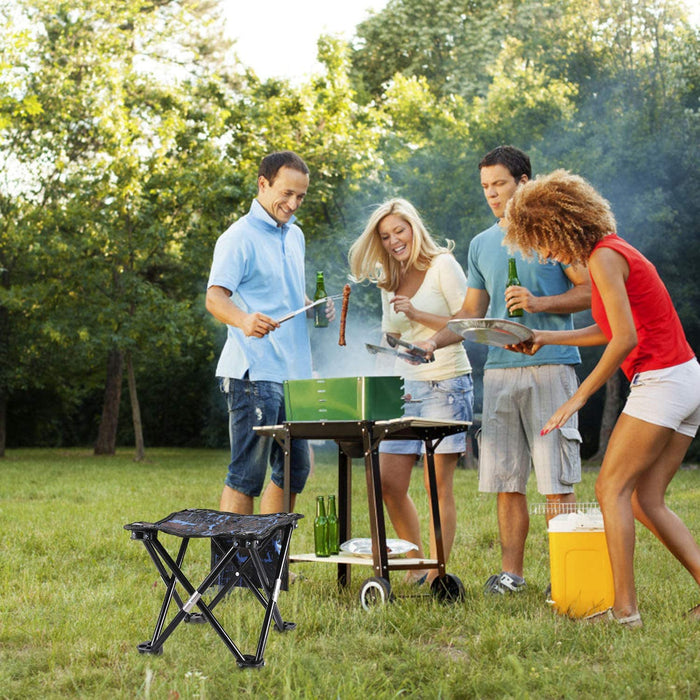 Klein Klappbarer Camping Stuhl Hocker Tragbarer Outdoor Fauler Stool Kompakter Faltbar Strandstuhl Rucksackreisen Wandern Camping Strand Reisen Garten