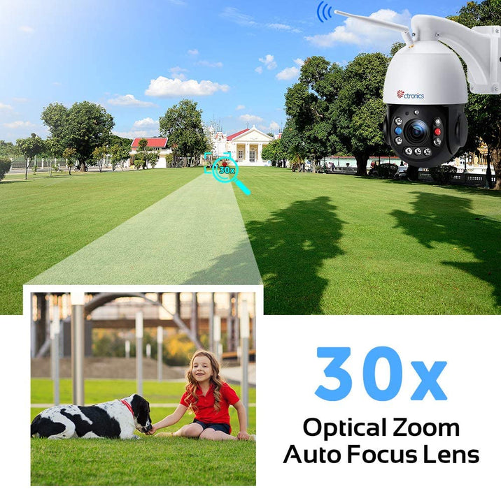 30X Optical Zoom 5MP PTZ Überwachungskamera Aussen, WLAN IP Dome Kamera Outdoor, Menschliche Erkennung, Automatische Verfolgung, 150M Nachtsicht