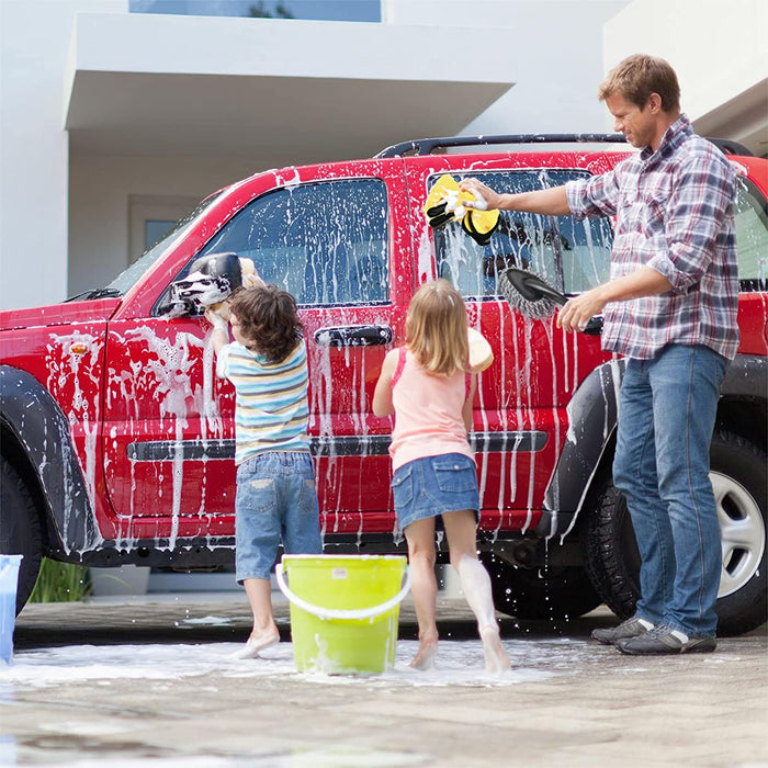 6er Auto Felgenbürste Alufelgen Set, Auto Reinigungsbürste Kit mit Mikrofaser Felgen Reinigung Bürste Reifenbürste Waschhandschuh Reinigungstücher Car