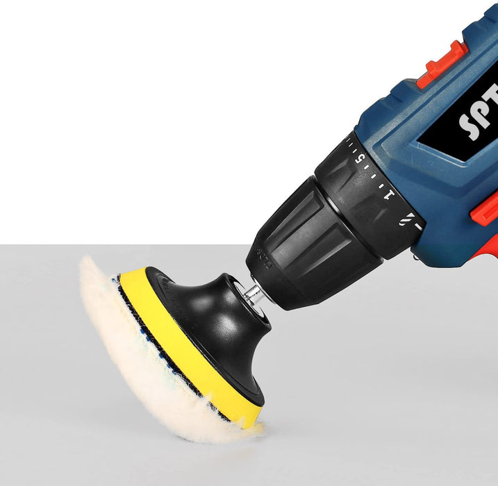 Lammfell pad, Lammwollhaube, Lammfell, 5tlg 80mm Polieren polierscheibe Polierset Set Wolle Pad Lammwolle 80mm Klett pad polierscheibe