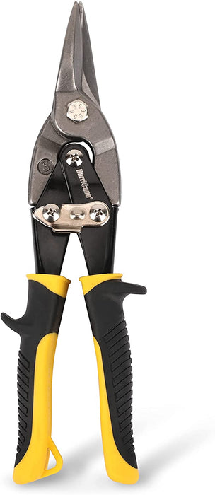 Blechschere Gerade - Cr-V-Stahl Profi Trockenbau Werkzeug, Blech Schneiden uvm Metallschere mit Hebelübersetzung - 250mm - Straight Cut Tin Snips