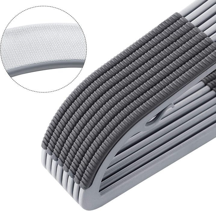 Kleiderbügel, 50er Set, Jackenbügel aus Kunststoff, gut belastbar, Anti-Rutsch-Design, platzsparend, 0,6 cm Dicke, um 360° drehbarer Haken, 42 cm lang